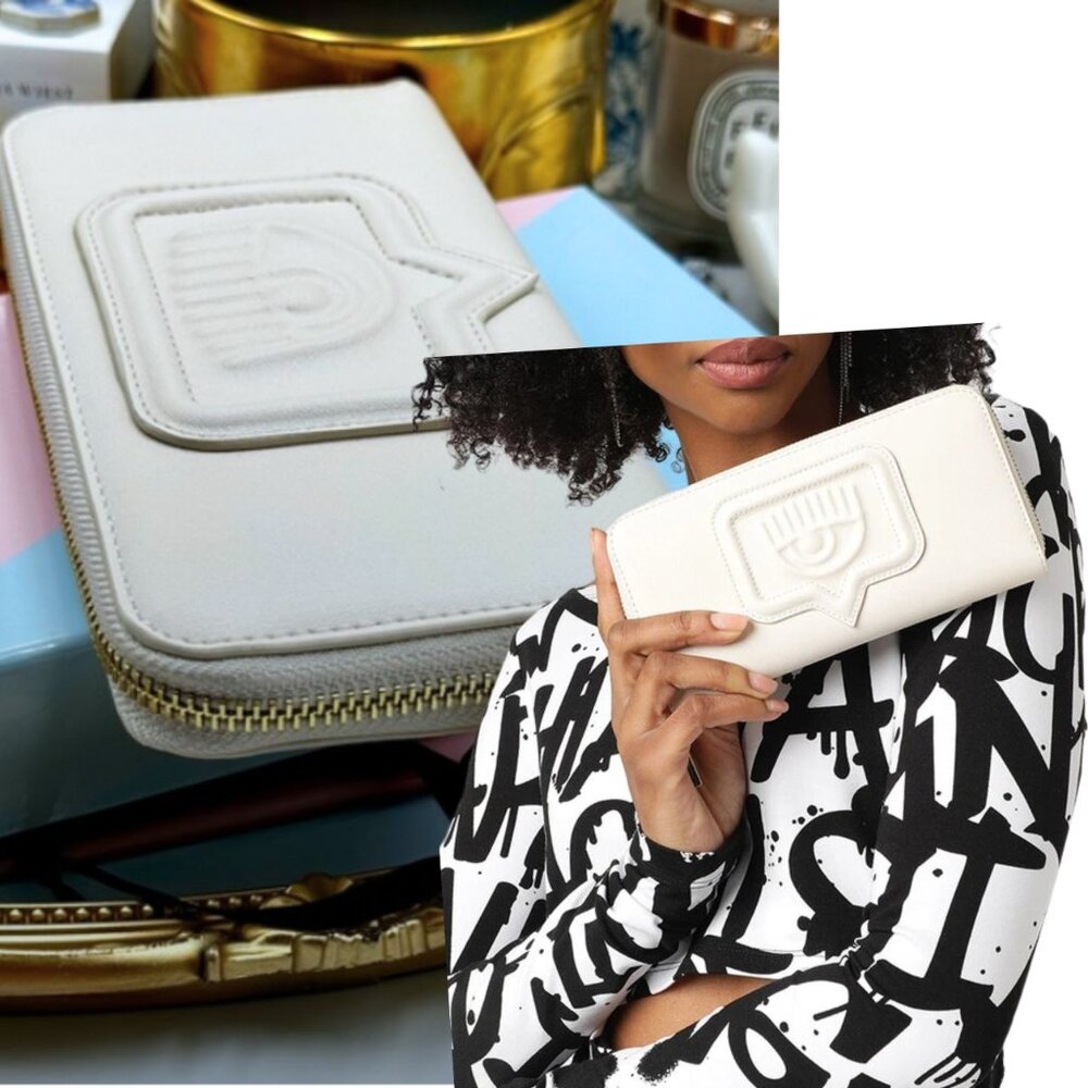 🆕 CHIARA FERRAGNI 🧿 BNIB Pastel Parchment Portafogli Wallet